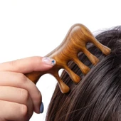 Ahşap Sandal Ağacı Gugu Masaj Yüz Masaj Gua Sha Saç Tarağı Model 2 thumbnail 2