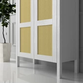 Sakura Wickky Hasır kapaklı kitaplık-Wood Beyaz-Minifiks Bağlantılı - 3