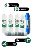 Su Arıtma 6 Filtre 10 Aşama Alkalin Filtre Takımı 6 Filtre 10 Aşama Mineral Filtre Seti Membransız - 1
