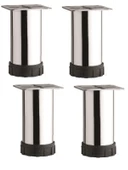 Metal Baza Dolap Ayağı Krom Kalın Çap 45mm yükseklik 8cm 4 adet 1 takım - 1