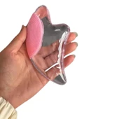 Guasha Masaj Aparatı Kristal Yüz Temizleme ve Gua Sha Masaj Aparatı Pembe Renk - 1