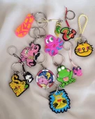 Anahtarlık 12 Adet Sevimli Aslan Kurbağa Ahtapot Balık Kedi Öğrenci Okul Araba Çanta Cüzdan Süsü 17336 - 1