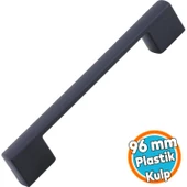 Mobilya Kulp Siyah Çekmece Mutfak Dolap Dolabı Kulpu Kulbu Kulpları (SERT PLASTİK) 96 mm thumbnail 1