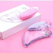 Guasha Masaj Aparatı Kristal Yüz Temizleme ve Gua Sha Masaj Aparatı Pembe Renk - 4