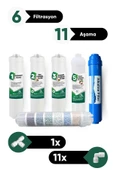 Su Arıtma 6 Filtre 11 Aşama Alkalin Filtre Takımı 6 Filtre 11 Aşama Mineral Filtre Seti Membransız - 1