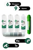 Su Arıtma 6 Filtre 9 Aşama PH Alkalin Filtre Takımı 6 Filtre 9 Aşama Mineral Filtre Seti Membransız - 1