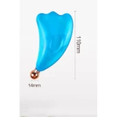 Face İce Roller Sıcak ve Soğuk Yüz Masaj Gua Sha Aparatı Mavi Renk thumbnail 2