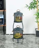 Metal Patates Soğan Kovası 2 Katlı Fileli Antrasit Renk thumbnail 1