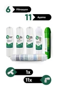 Su Arıtma 6 Filtre 11 Aşama PH Alkalin Filtre Takımı 6 Filtre 11 Aşama Mineral Filtre Set Membransız - 1