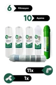 Su Arıtma 6 Filtre 10 Aşama PH Alkalin Filtre Takımı 6 Filtre 10 Aşama Mineral Filtre Set Membransız - 1