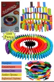 Domino Oyunu Eğitici 100 Parça 1 Paket 100 lü Ahşap Renkli Domino Taşı Akıl Zeka Mantık ve Strateji Oyunu Okul Öncesi thumbnail 1