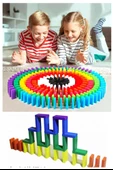Domino Oyunu Eğitici 100 Parça 1 Paket 100 lü Ahşap Renkli Domino Taşı Akıl Zeka Mantık ve Strateji Oyunu Okul Öncesi thumbnail 2