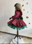 Tartan Ekose Elbise, Kızlar İçin Noel Elbiseleri, Tatil Kız Elbisesi, Kırmızı Noel Partisi Kıyafeti, Ekose Volanlı Elbise, Küçük Çocuk Noel Elbisesi - 9