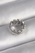 316L Çelik Gümüş Renk Zirkon Taşlı Yaprak Model Tragus Piercing - 1