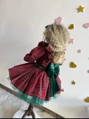 Tartan Ekose Elbise, Kızlar İçin Noel Elbiseleri, Tatil Kız Elbisesi, Kırmızı Noel Partisi Kıyafeti, Ekose Volanlı Elbise, Küçük Çocuk Noel Elbisesi - 8