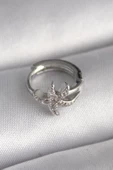 316L Çelik Gümüş Renk Zirkon Taşlı Deniz Yıldızı Model Tragus Piercing - 1