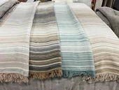 Özdilek Pamuklu Dizüstü Tv Battaniye (130x170)-Striped Camel - 1