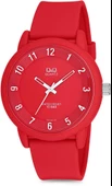 QQ VR52J009Y Plastik Kordon 10 Bar Su Geçirmezlik Kırmızı Unisex Kol Saati - 1