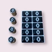 RENAULT LOGOLU 4 ADET SİBOP KAPAK VE 10 ADET RENAULT LOGOLU STICKER  (1.8 CM X 1.1.CM) - 1