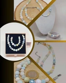 Parlayan Yıldızlar Serisi Morganit Taşı Kolye & Bileklik Seti thumbnail 1