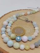 Parlayan Yıldızlar Serisi Morganit Taşı Kolye & Bileklik Seti thumbnail 4