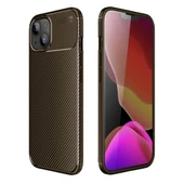 iPhone 14 / 13 Kılıf Focus Carbon Desen Silikon Arka Kapak - 7