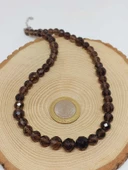 Parlayan Yıldızlar Serisi Dumanlı Kuvars Taşı Tasarım Kolye thumbnail 3