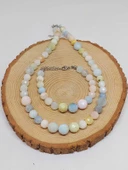 Parlayan Yıldızlar Serisi Morganit Taşı Kolye & Bileklik Seti thumbnail 7