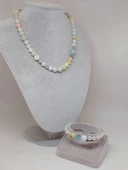 Parlayan Yıldızlar Serisi Morganit Taşı Kolye & Bileklik Seti thumbnail 2