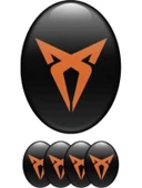 CUPRA LOGOLU 56 MM ALÜMİNYUM JANT GÖBEK STICKER (SİYAH-GOLD) thumbnail 1