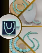 Parlayan Yıldızlar Serisi Amazonit Taşı Kolye & Bileklik Seti thumbnail 1