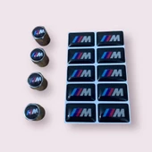 BMW MMM LOGOLU 4 ADET SİBOP KAPAK VE 10 ADET MMM LOGOLU STICKER  (1.8 CM X 1.1.CM) thumbnail 1