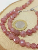 Parlayan Yıldızlar Serisi Çilek Kuvars Taşı Kolye & Bileklik Seti thumbnail 4