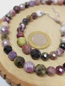 Parlayan Yıldızlar Serisi Turmalin Taşı Karışık Renkler Kolye & Bileklik Seti thumbnail 4