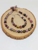 Parlayan Yıldızlar Serisi Turmalin Taşı Karışık Renkler Kolye & Bileklik Seti thumbnail 7