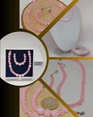 Parlayan Yıldızlar Serisi Pembe Kuvars Taşı Kolye & Bileklik Seti thumbnail 1