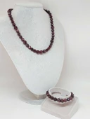 Parlayan Yıldızlar Serisi Lal (Granat-Garnet) Taşı Kolye & Bileklik Seti thumbnail 2