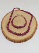 Parlayan Yıldızlar Serisi Yakut Taşı Kolye & Bileklik Seti - 7