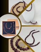 Parlayan Yıldızlar Serisi Lal (Granat-Garnet) Taşı Kolye & Bileklik Seti thumbnail 1