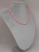 Parlayan Yıldızlar Serisi Pembe Kuvars Taşı Tasarım Kolye - 4