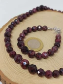 Parlayan Yıldızlar Serisi Lal (Granat-Garnet) Taşı Kolye & Bileklik Seti thumbnail 4