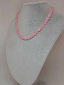 Parlayan Yıldızlar Serisi Pembe Kuvars Taşı Tasarım Kolye - 5