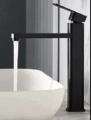 Siyah Kare Tezgah Üstü Çanak Lavabo Bataryası - 1