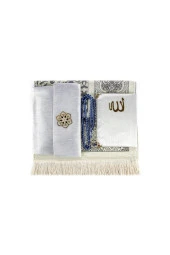 Seccade Seti - Şantuk Kaplı Yasin - Seccade - Tesbih - Gri Renk thumbnail 4