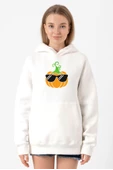 Cool Pumpkin Beyaz Kadın 3ip Kapşonlu Sweatshirt - 1