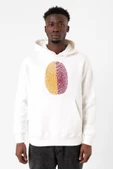 Sarı Kırmızı Parmak İzi Beyaz Erkek 3ip Kapşonlu Sweatshirt thumbnail 2