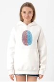 Bordo Mavi Parmak İzi Beyaz Kadın 3ip Kapşonlu Sweatshirt thumbnail 2