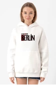 La Casa De Papel Berlin Beyaz Kadın 3ip Kapşonlu Sweatshirt thumbnail 1