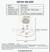 TT Aydınlatma TT322-3TPL-BY  Bulut Modeli Mat Beyaz 3 Toplu 3 Renk Modüllü Ledli Avize thumbnail 4
