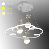 TT Aydınlatma TT322-3TPL-BY  Bulut Modeli Mat Beyaz 3 Toplu 3 Renk Modüllü Ledli Avize thumbnail 1